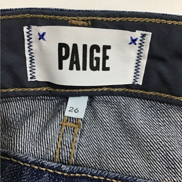 PAIGE Denim Co. Mid Rise Straight Leg Frayed Hem Jeans Size 27 - Picture 7 of 12